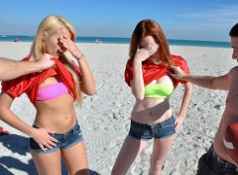 Mofos Sexy beach babes strip...