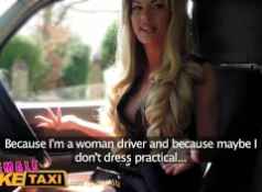 FemaleFakeTaxi Driver takes a facial for a fare...