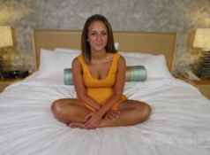 Big tits teen fucked and takes a creampie...