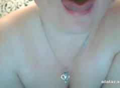 Amazing fat bbw chubby blonde chick shows her huge natural boobs...
