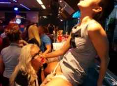 Lesbian clubbers gets fucked in public...
