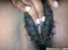 Wet Hairy Ebony Pussy Close Up...